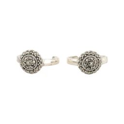 Rihi by P.C. Chandra Jewellers 925 Silver Flower Stud Toe-Rings for Women & Girls-image-75