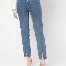 Vero Moda Blue Straight Fit High rise Jeans-image-46