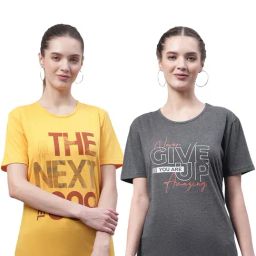 Vimal Jonney Yellow & Grey Cotton Printed T-Shirt - Pack Of 2-image-10