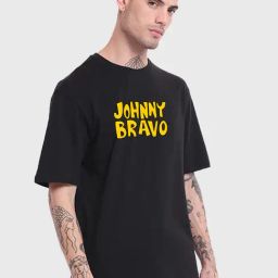Bewakoof X Official Cartoon Network Merchandise Black Graphic Print Oversized Crew T-Shirt-picture-34