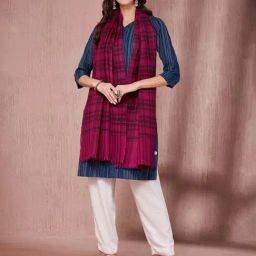 Fabindia Multi Wool Checks Stole-picture-21