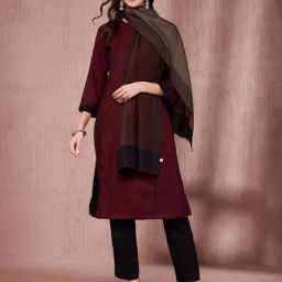 Fabindia Brown Wool Blend Stole-picture-11