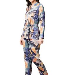 Drape in Vogue Multicolored Print Pyjama Sets image 3