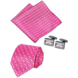 Raymond Pink Embroidered Tie with Cufflinks, Pocket Square and Tie Pin-image-75