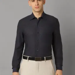 Louis Philippe Black Regular Fit Texture Shirt-picture-22