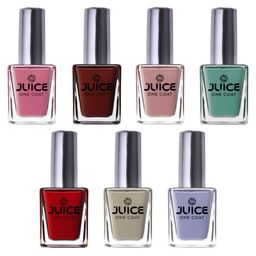 JUICE One Coat Set Of 7 Long-Wearing & Quick Dry Glossy Nail Polish - 11 ml Each-7