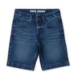 Pepe Jeans Kids Dark Blue Solid Denim Shorts-image-76