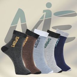 MJE Pack Of 5 Printed Mid Rise Ankle Length Socks-image-75
