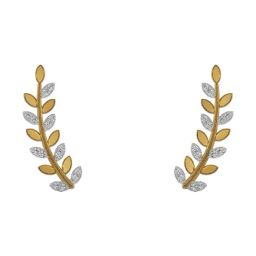 Emori 14k Yellow Gold & Diamond Leafy Luxe Ear Cuff Earrings-image-26