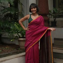 Suta Pink Cotton Blend Sarees-image-9
