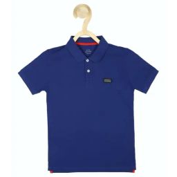 Peter England Kids Blue Cotton Regular Fit Polo T-Shirt-picture-42