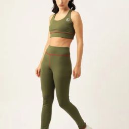 Kotty Green Polyester Logo Print Tracksuit-image-62