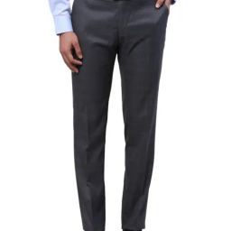 Raymond Grey Slim Fit Texture Trousers-picture-36