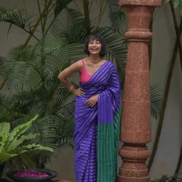 Suta Purple Cotton Blend Sarees-image-56