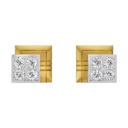 Emori 14k Yellow Gold & Diamond Classic Geometric Crystal Stud Earrings-image-57