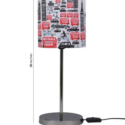 green girgit Multicoloured London City Printed Buffet Lamp with Shade image 3