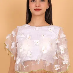 Trendzmy Embellished Sheer Net Tops-picture-4