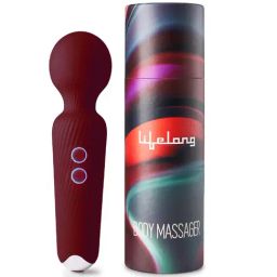 Lifelong LLM711 Rechargeable Wireless Body Massager Machine with 20 Vibration Modes (Wine)-35
