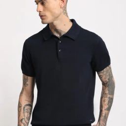 The Bear House Navy Regular Fit Polo T-Shirt-picture-45