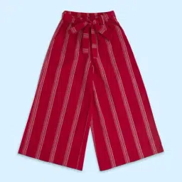 Akkriti by Pantaloons Kids Red Cotton Striped Trousers-image-68