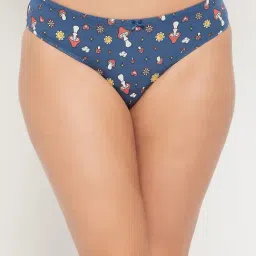 Clovia Blue Printed Thongs Panty-image-93