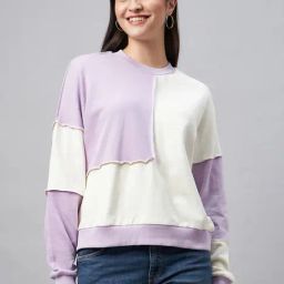 Club York Lilac & White Color-Block Sweatshirt-image-97