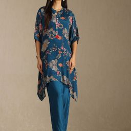 Soch Women Floral Printed Regular Beads and Stones Kurta with Trousers-image-84