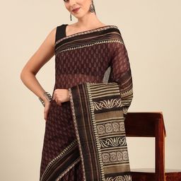 SHANVIKA Ethnic Motifs Pure Cotton Saree-image-68