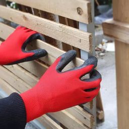 GENERIC Free Size Red and Black Latex Crinkle Coated Hand Gloves for Industrial Usage; Pack of 3 pairs image 5