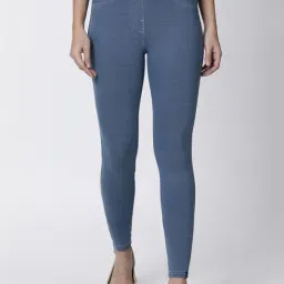 TWIN BIRDS Blue Mid Rise Jeggings-image-19