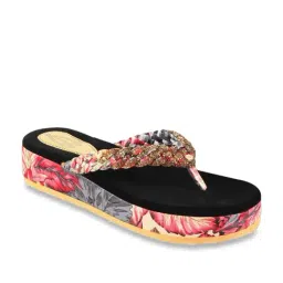 Shoetopia Women's Red Thong Wedges-image-54