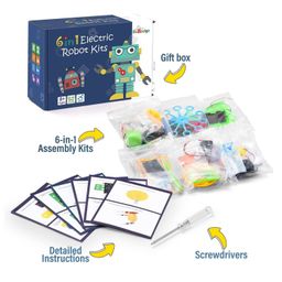 6 in 1 DIY STEM Robotics Kit Electronic Science Experiments Projects for Kids, DIY Engineering Robotic Building Kits For GirlsBoys Ages 8-12 Years - RS61686 in 1 DIY STEM Robotics Kit Electronic Science Experiments Projects for Kids, DIY Engineering Robotic Building Kits For GirlsBoys Ages 8-12 Years - RS6168 image 2