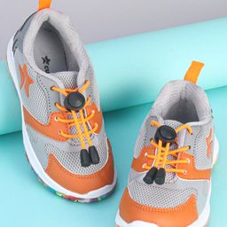 Cute Walk by Babyhug Slip On Color Block Sneakers - Orange-image-32