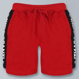 Kiddopanti Side Taped Cut And Sew Knee Length Shorts - Red-image-58