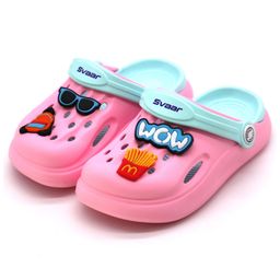 Svaar Wow & Sunglasses Theme Patch Appliqued Detail Back Strap Clogs - Baby Pink & Sea Blue-image-20