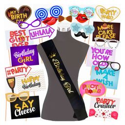 Wobbox Happy Birthday Props Happy Birthday Sash Happy Birthday Decoration Items Pink -Pack Of 27-picture-20