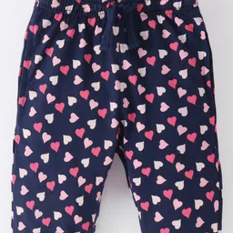 Doreme Single Jersey Knit Three Fourth Length  Pants Heart Print- Oxford Blue-picture-33