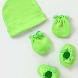 Ben Benny Cotton Knit Cap Mitten & Booties Set Solid  Colour  Green - Diameter 9 cm-picture-22
