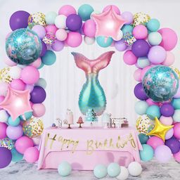 Puchku Giant Mermaid Foil Balloons Decorations Set Of-63 Pcs With Happ-image-47