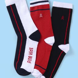 Pine Kids Cotton Knit Ankle Length Color Block Socks Pack Of 3 (Color May Vary)-picture-29