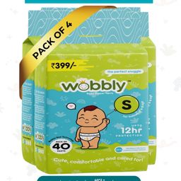 Wobbly Baby Diaper Pants, Small (S) Size - 180 count-image-52
