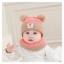 SYGA Knitted Cap With Scarf - Pink-image-25