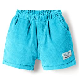 Ollypop Cotton Woven Knee Length Solid Colour Shorts With Patch Detailing - Light Blue-image-92