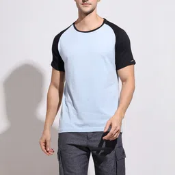 ODCC Men Colourblocked Round Neck Cotton T-shirt-picture-17