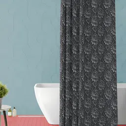 ArtzFolio Grey & White Printed Waterproof Shower Curtain-18