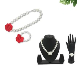 FUNKRAFTS Pack Of 2 Floral Beaded Necklace With Bracelet Set-4