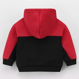 Kookie Kids Full Sleeves Front Open Hooded Sweatjacket with Colour Block Design & Text Print - Multicolour image 2