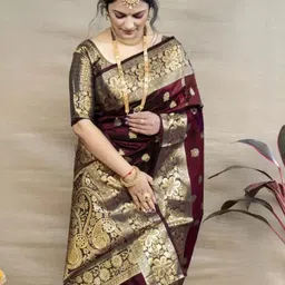 KALINI Woven Design Zari Pure Silk Kanjeevaram Saree-22