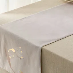 Home Centre Drake Opulence Purple & Off White Printed Velvet Table Runner-54