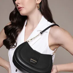 French Connection Structured Shoulder Bag with Detachable Sling Strap-48